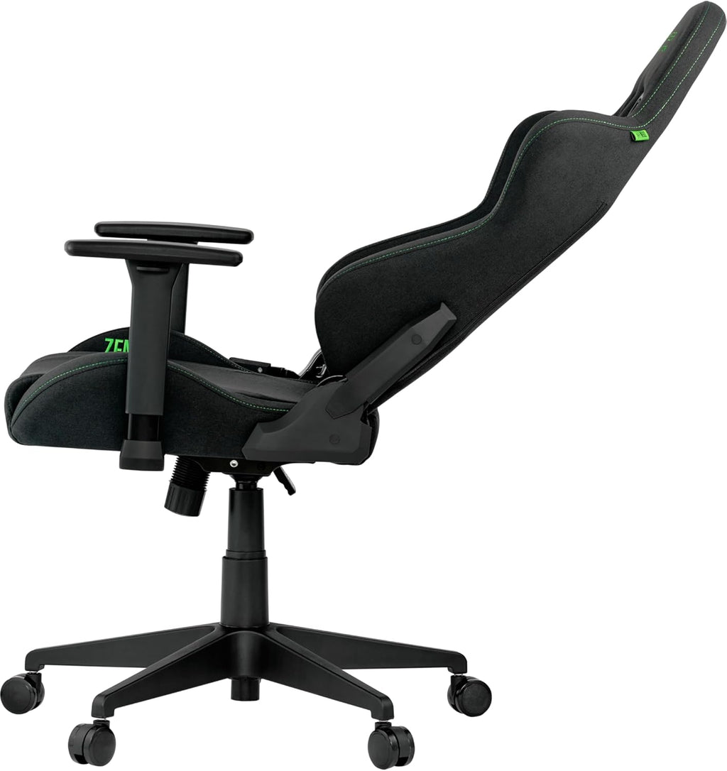 Razer Edition TAROK Essentials X Cloth PC Gaming Stuhl Stoff - atmungsaktiver Stoffbezug, Softcoat 1D Armlehnen, Wippfunktion, Lendenkissen und Kopfkissen, bis 130kg, schwarz