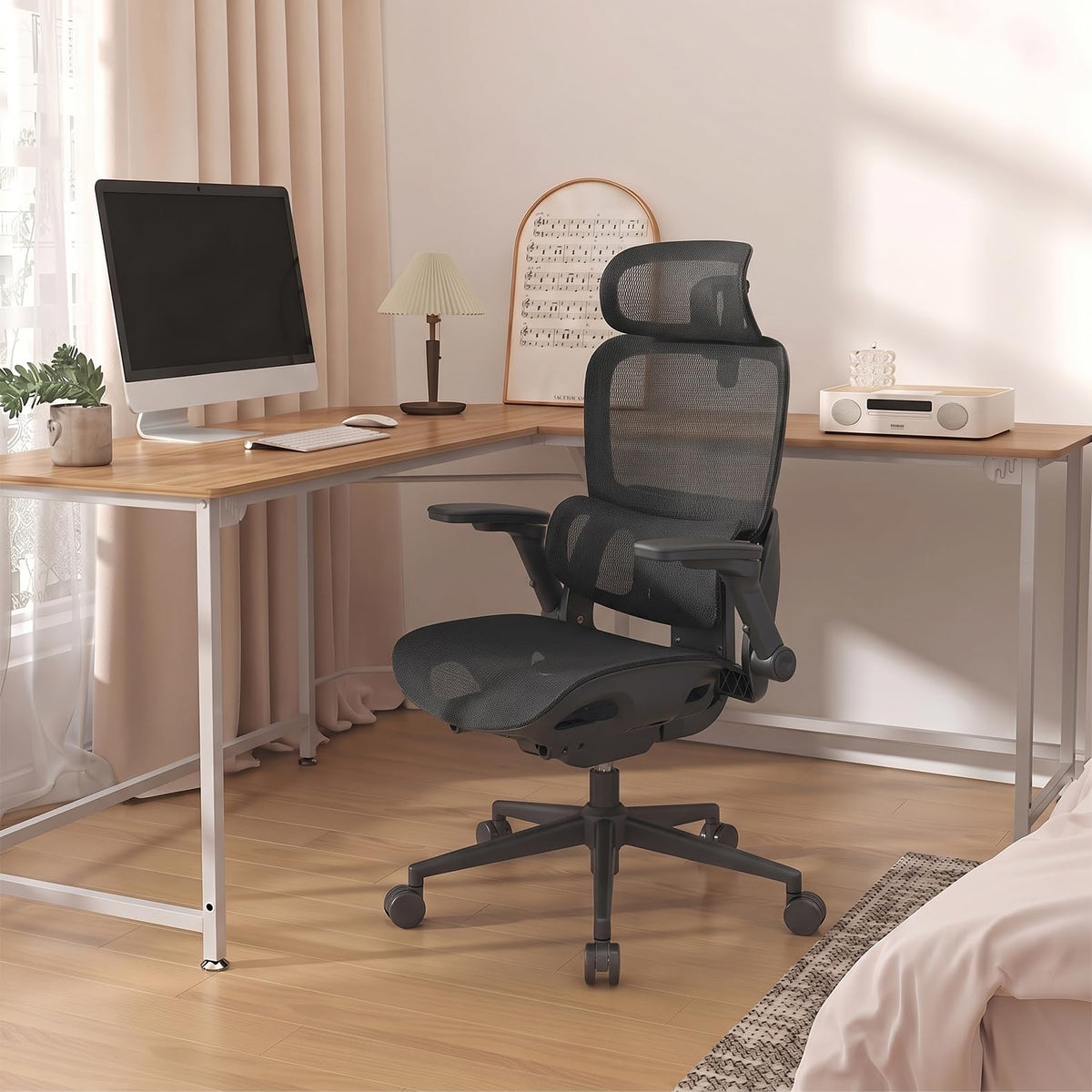 SIHOO Bürostuhl Ergonomisch,Verstellbarer Lordosenstütze Schreibtischstuhl
