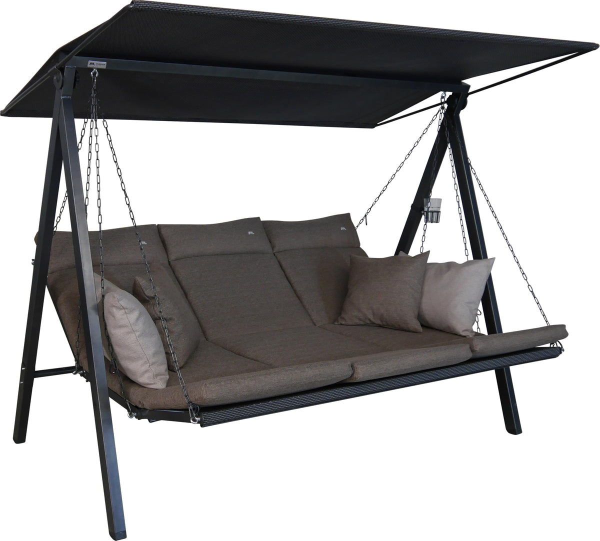 ANGERER Hollywoodschaukel Lounge Smart – Schaukel zum Sitzen, Liegen & Entspannen, inkl. Bett-Funktion, einfache Montage, Made in Germany, hochwertiger Stoff, Grau