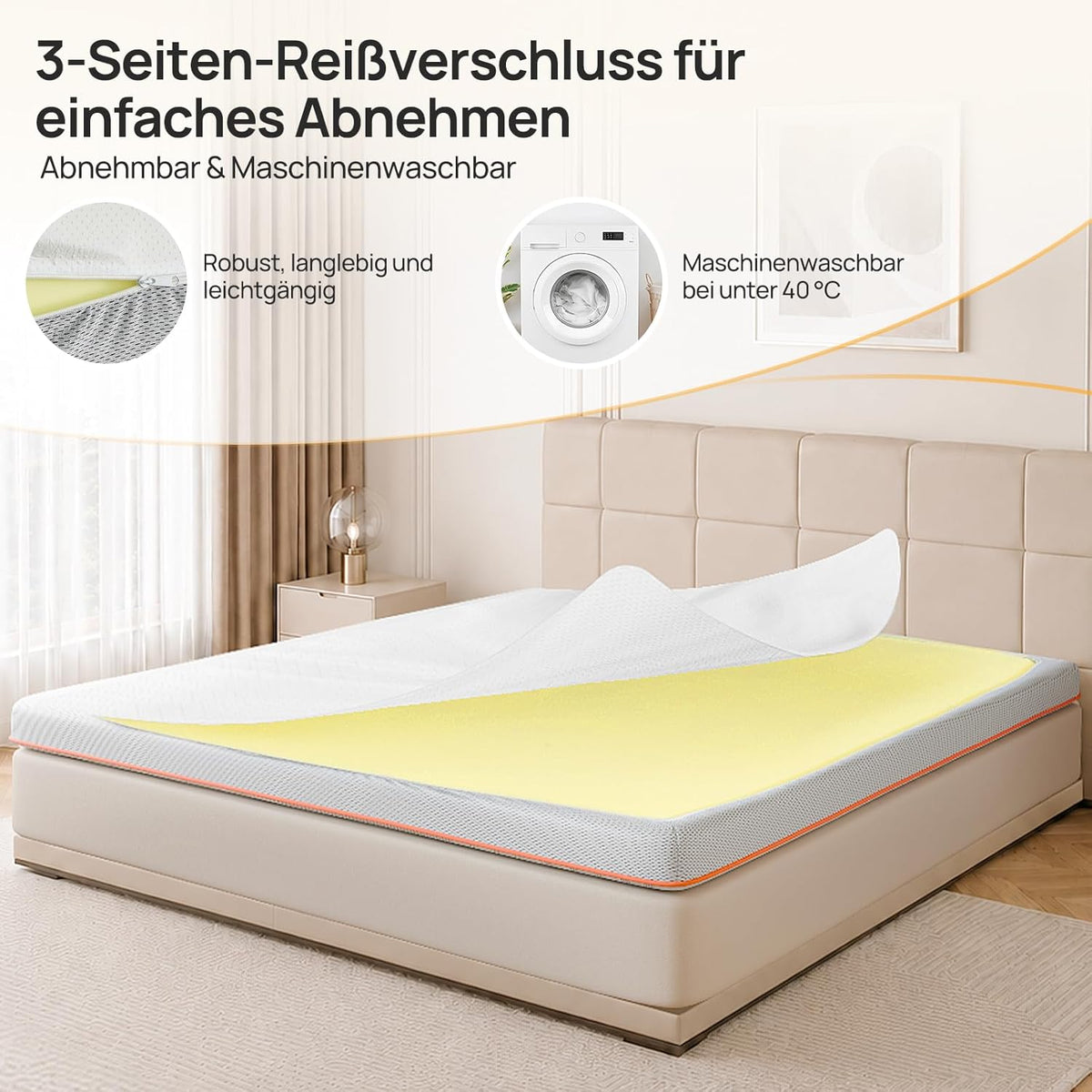 MULISOFT Topper 180x200cm H3/H4, Extra Dicker 7,5 cm Gel Memory Schaum